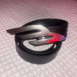 Balenciaga Black Belt with Silver Buckle